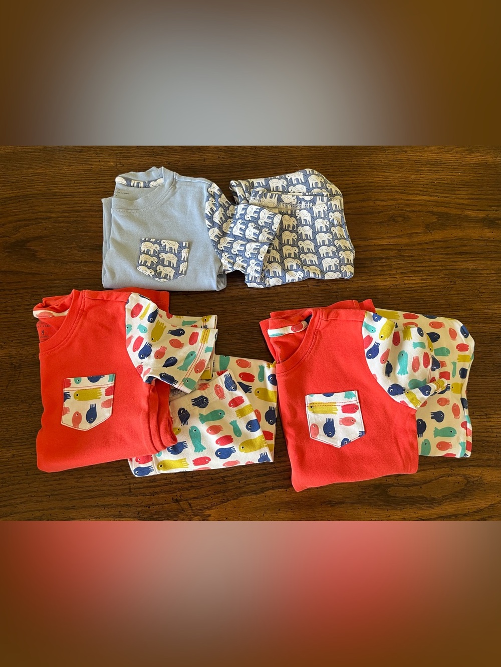 Roller Rabbit Kids Elephant & Fish Print Pajama Sets - size 8 (3 sets)